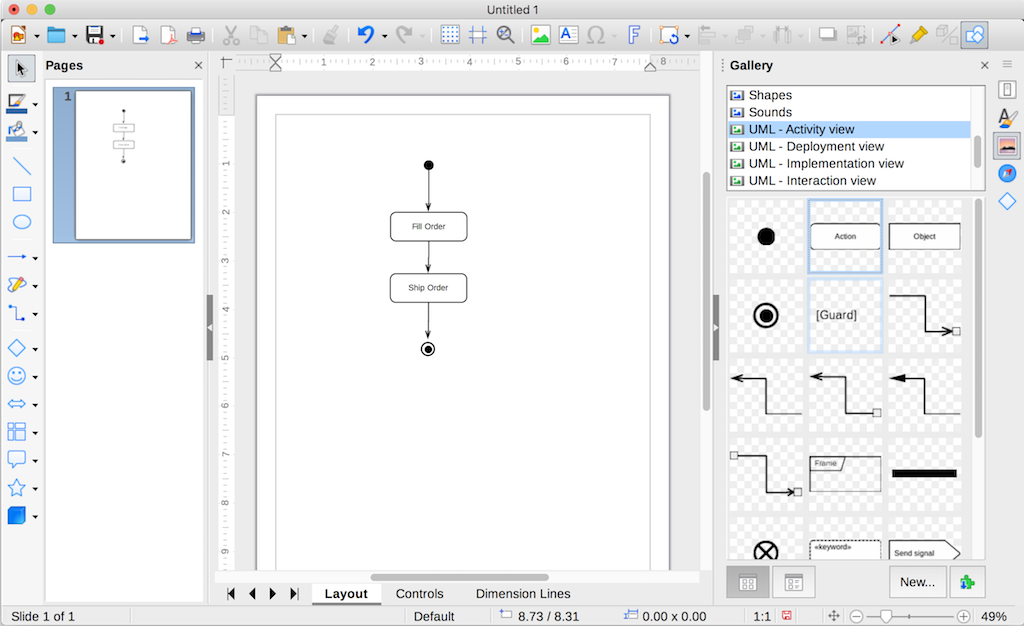 Activity Diagram with LibreOffice UML Elements